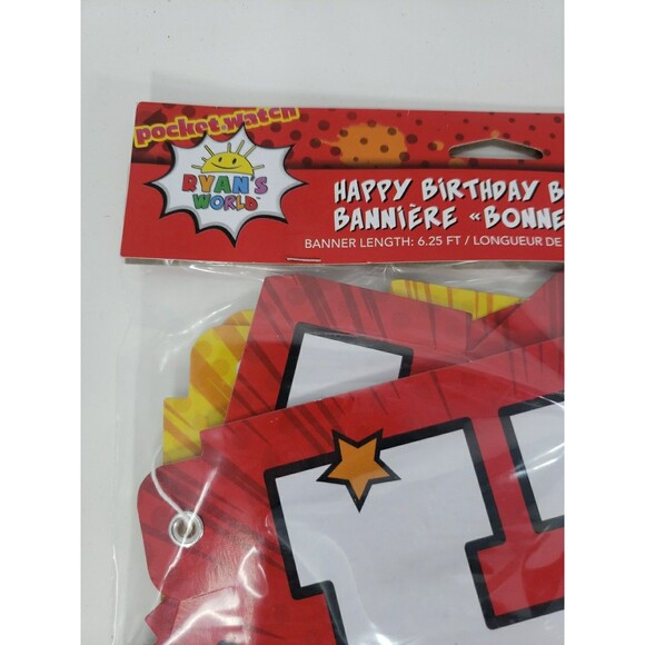Ryans World Two Happy Birthday Banners NEW in Package American Greetings Ryan's - Picture 4 of 13